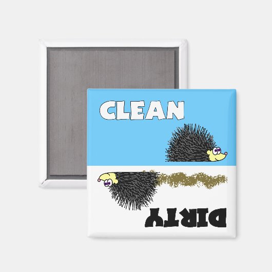 Niedlicher Igel sauber / Geschirrspülmaschine Magn Magnet (Vorderseite/Rückseite)