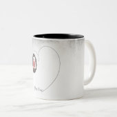 Niedlicher Igel Schwarz-weiß Herzstück Zweifarbige Tasse (VorderseiteRechts)