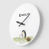 Niedlicher Igel Tier mit Computerfarbe Große Wanduhr (Winkel)