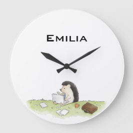 Niedlicher Igel Tier mit Computerfarbe Große Wanduhr