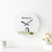 Niedlicher Igel Tier mit Computerfarbe Große Wanduhr (Zuhause)