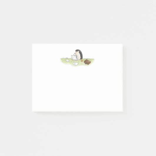 Niedlicher Igel Tier mit Computerfarbe Post-it Klebezettel (Vorderseite)