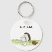 Niedlicher Igel Tier mit Computerfarbe Schlüsselanhänger (Vorderseite)