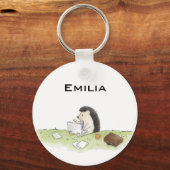 Niedlicher Igel Tier mit Computerfarbe Schlüsselanhänger (Vorderseite)