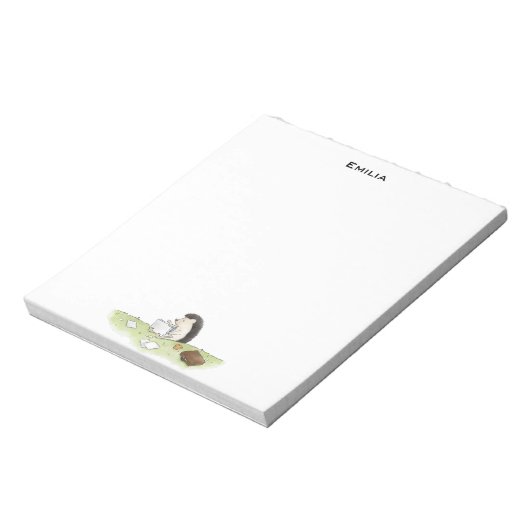 Niedlicher Igel Tier mit Computerfarben-Notebook Notizblock (Rotiert)