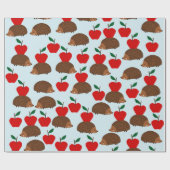 Niedlicher Igel und Äpfel Umschlagpapier Geschenkpapier (Flach)