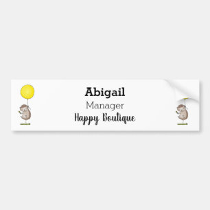 Niedlicher Igel und Muster des Cartoon in Ballon Autoaufkleber