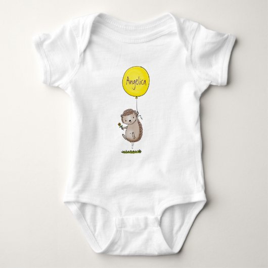 Niedlicher Igel und Muster des Cartoon in Ballon Baby Strampler (Vorderseite)