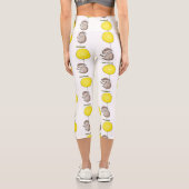 Niedlicher Igel und Muster des Cartoon in Ballon Capri Leggings (Rückseite)