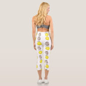 Niedlicher Igel und Muster des Cartoon in Ballon Capri Leggings (Rückseite)