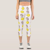 Niedlicher Igel und Muster des Cartoon in Ballon Capri Leggings (Vorderseite)