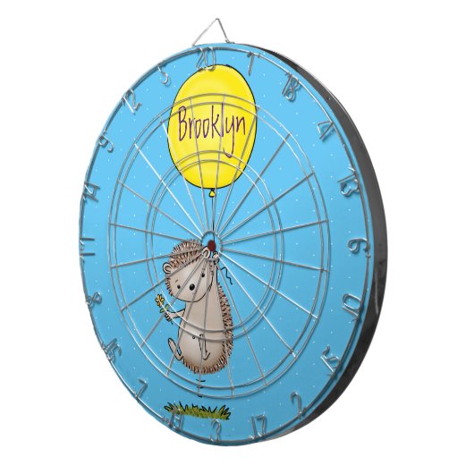 Niedlicher Igel und Muster des Cartoon in Ballon Dartscheibe (Vorderseite rechts)