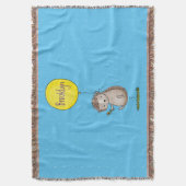 Niedlicher Igel und Muster des Cartoon in Ballon Decke (Vorderseite Vertikal)