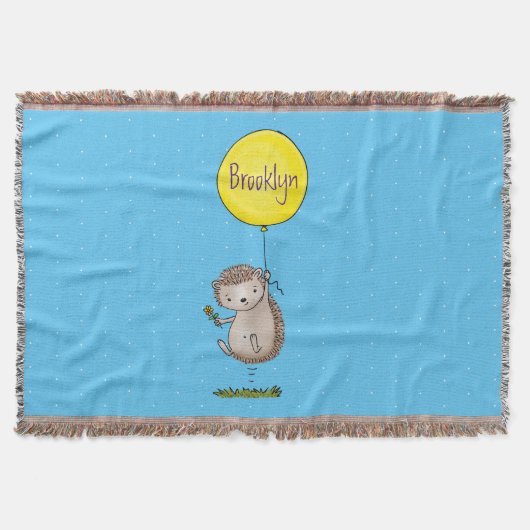 Niedlicher Igel und Muster des Cartoon in Ballon Decke (Vorderseite)