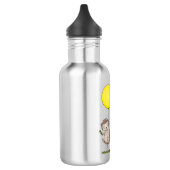 Niedlicher Igel und Muster des Cartoon in Ballon Edelstahlflasche (Links)