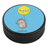 Niedlicher Igel und Muster des Cartoon in Ballon Eishockey Puck (3/4)