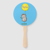 Niedlicher Igel und Muster des Cartoon in Ballon Fächer (Rückseite)