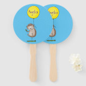 Niedlicher Igel und Muster des Cartoon in Ballon Fächer (Vorne und Hinten)