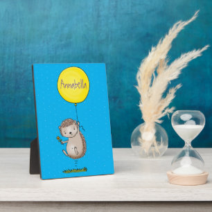 Niedlicher Igel und Muster des Cartoon in Ballon Fotoplatte