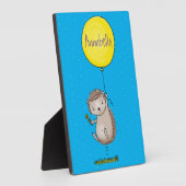 Niedlicher Igel und Muster des Cartoon in Ballon Fotoplatte (Seite)