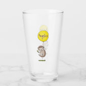 Niedlicher Igel und Muster des Cartoon in Ballon Glas (Rückseite)