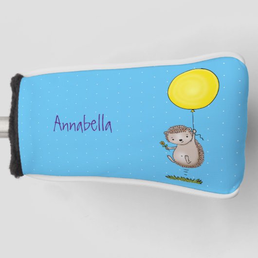 Niedlicher Igel und Muster des Cartoon in Ballon Golf Headcover (Vorderseite)
