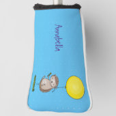 Niedlicher Igel und Muster des Cartoon in Ballon Golf Headcover (Rotieren 90)