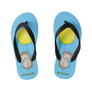 Niedlicher Igel und Muster des Cartoon in Ballon Kinderbadesandalen