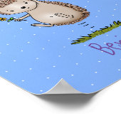 Niedlicher Igel und Muster des Cartoon in Ballon Poster (Ecke)