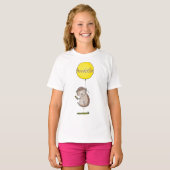 Niedlicher Igel und Muster des Cartoon in Ballon T-Shirt (Vorne ganz)