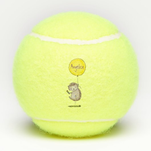 Niedlicher Igel und Muster des Cartoon in Ballon Tennisbälle (Rückseite)