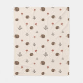 Niedlicher Igel und Pilzwaldmuster Fleecedecke (Vorderseite)