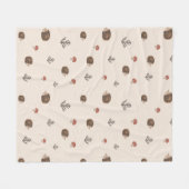 Niedlicher Igel und Pilzwaldmuster Fleecedecke (Vorderseite (Horizontal))