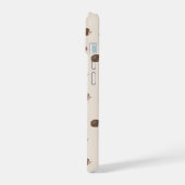 Niedlicher Igel und Pilzwaldmuster iPhone 15 Hülle (Linke Seite)