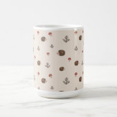 Niedlicher Igel und Pilzwaldmuster Kaffeetasse (Mittel)
