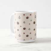 Niedlicher Igel und Pilzwaldmuster Kaffeetasse (Vorderseite Links)