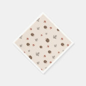 Niedlicher Igel und Pilzwaldmuster Serviette (Ecke)