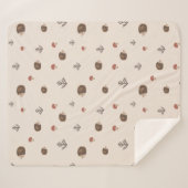 Niedlicher Igel und Pilzwaldmuster Sherpadecke (Vorderseite (Horizontal))