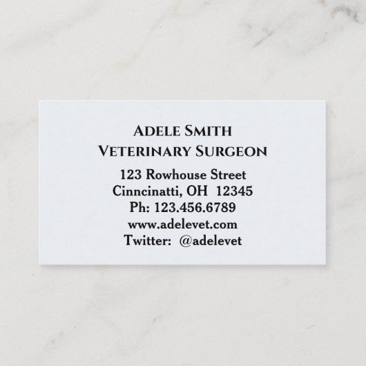 Niedlicher Igel Veterinärmedizinische Standardkart Visitenkarte (Rückseite)