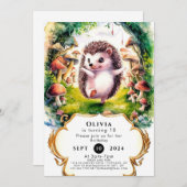 Niedlicher Igel Wasserfarbe Geburtstag Einladung (Vorne/Hinten)