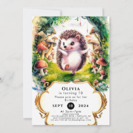 Niedlicher Igel Wasserfarbe Geburtstag Einladung