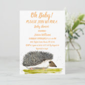 Niedlicher Igel Watercolor Wald Landtiere Wald Einladung (Stehend Vorderseite)