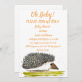 Niedlicher Igel Watercolor Wald Landtiere Wald Einladung (Vorne/Hinten)