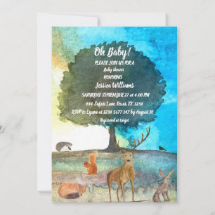 Niedlicher Igel Watercolor Woodland Animals Fox Ha Einladung