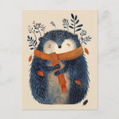 Niedlicher Igel Watercolor Woodland Tier Weihnacht Postkarte (Vorderseite)