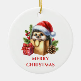 Niedlicher Igel Weihnachten Keramik Ornament