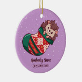 Niedlicher Igel Weihnachtsfest Keramik Ornament (Rechts)