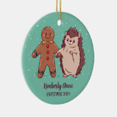 Niedlicher Igel Weihnachtsfest Keramik Ornament (Rechts)