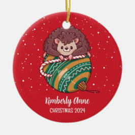 Niedlicher Igel Weihnachtsfest Keramik Ornament