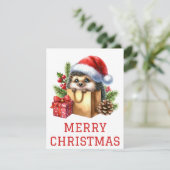Niedlicher Igel Weihnachtskarte Feiertagskarte (Stehend Vorderseite)